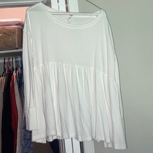 White long sleeve free people babydoll top
